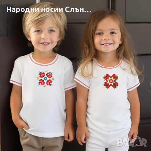 Детска тениска с бродирана шевица, снимка 4 - Детски тениски и потници - 51933781