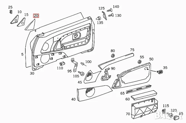 Mercedes-Benz SL R129 - Капак странично огледало - A1297200711 (Комплект), снимка 2 - Части - 50650683
