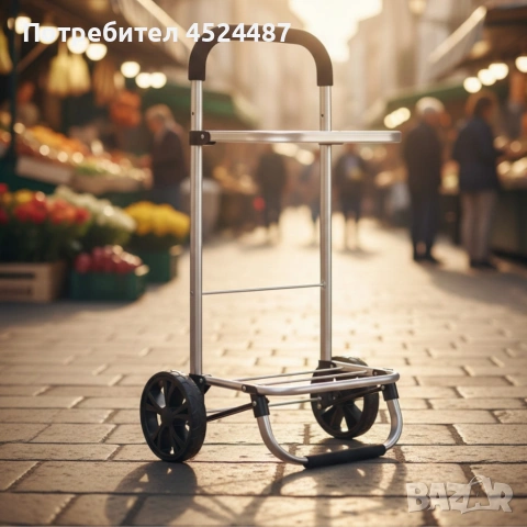 Количка за пазаруване в черен цвят – 40 л, водоустойчива, лека и удобна с 2 колела, снимка 2 - Други стоки за дома - 53817648