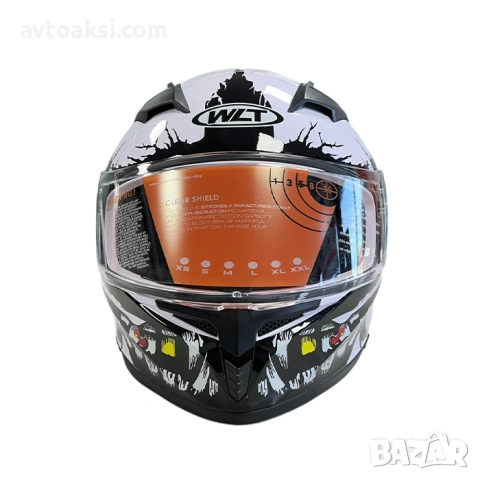 Каска за мотор шлем White- 108-13, снимка 5 - Аксесоари и консумативи - 54130749