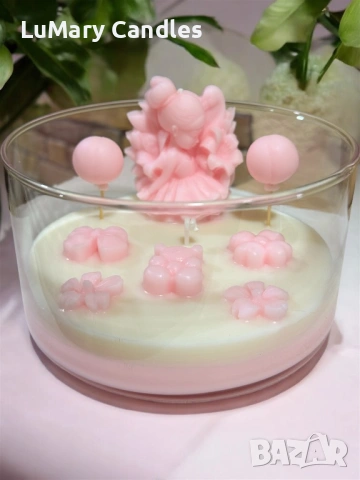 Свещ “ Розова нежност”, снимка 2 - Други - 53284210