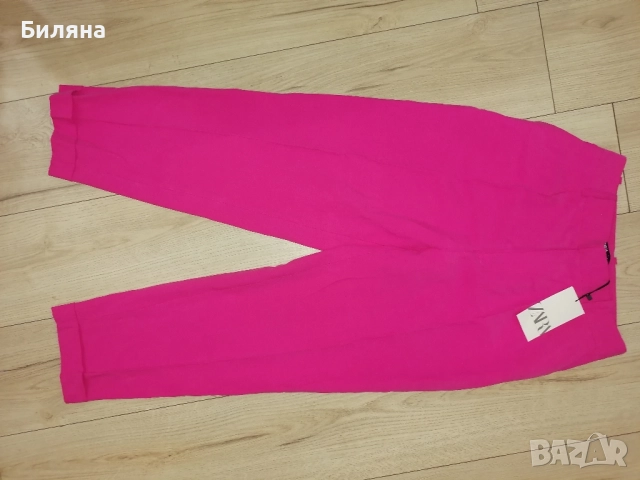 Нов цикламен панталон ZARA, снимка 4 - Панталони - 51476522