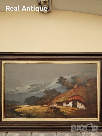 Голяма стара холандска антикварна авторска майсторска картина масло върху платно , снимка 4 - Антикварни и старинни предмети - 45843265