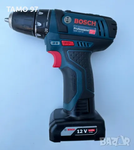 BOSCH GSR 12V-15 - Акумулаторен винтоверт 2x12V 4.0Ah, снимка 2 - Винтоверти - 48562751