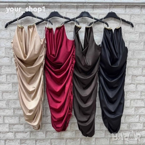 Елегантна къса рокля с набран ефект , снимка 2 - Рокли - 52671729