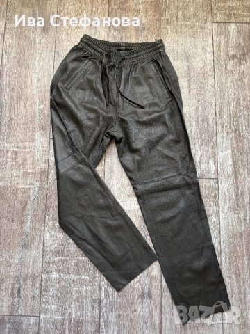 Нови висока талия разкошни мека кожа кожени дълги елегантни ежедневни панталони , снимка 3 - Панталони - 52486222