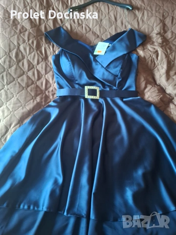 Нова елегантна тъмно синя официална рокля, снимка 3 - Рокли - 54223357