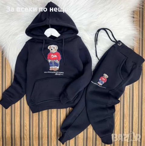 Детски памучен ватиран комплект три нишки Ralph Lauren Polo Bear-Различни цветове Код Happy Kids_A31, снимка 5 - Детски комплекти - 48046925