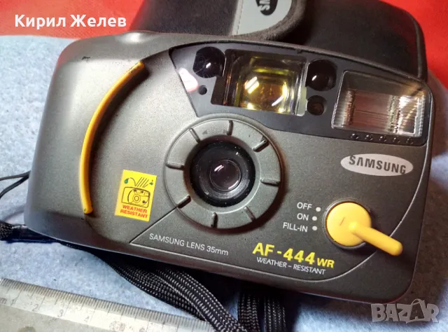 SAMSUNG AF-444 WR MADE in KOREA Стар КОЛЕКЦИОНЕРСКИ ЛЕНТОВ ФОТОАПАРАТ САМСУНГ с КАЛЪФ 47665, снимка 2 - Фотоапарати - 47614096