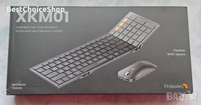 Комплект сгъваема безжична клавиатура и мишка ProtoArc XKM01, снимка 6 - Клавиатури и мишки - 53627290