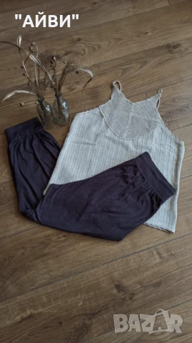 Дамски три четвърти панталони и топ H&M, снимка 1