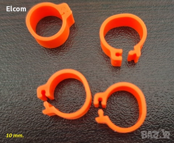 Пръстени за гълъби, пъдпъдъци, кокошки и др. - 8 мм., 10 мм., 20 мм., щракалки, снимка 4 - За птици - 51681484