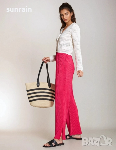 плисиран розов панталон