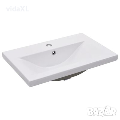 vidaXL Мивка за вграждане, 61x39,5x18,5 см, керамична, бяла(SKU:145061