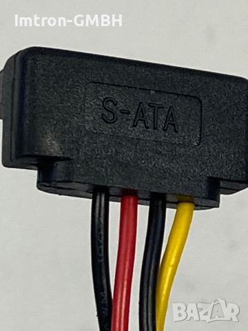 Кабел Cable SATA  ъглов 90° 15 pin женско към 4 pin женско, 20 cm, снимка 2 - Друга електроника - 45127884