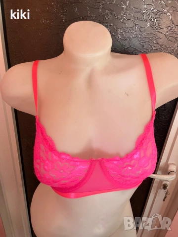 L Розов, дантелен сутиен , снимка 2 - Бельо - 53814304