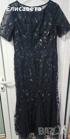Дамска официална черна рокля с паети, снимка 3 - Рокли - 44978714
