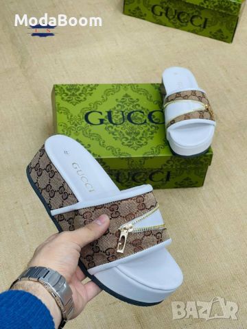 ✨🤩Gucci дамски комплекти чехли и чанти🤩✨, снимка 2 - Чехли - 45602451