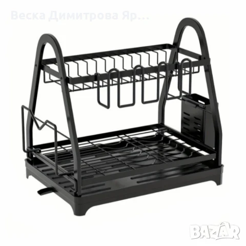 Пластмасов елегантен сушилник за съдове на две нива, снимка 4 - Други стоки за дома - 51302815