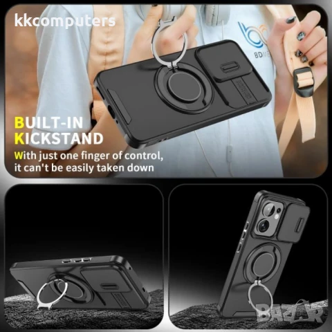 OPPO Reno13 F 4G / 5G Sliding Camshield Удароустойчив Ring Holder Калъф и Протектор, снимка 13 - Калъфи, кейсове - 50937583