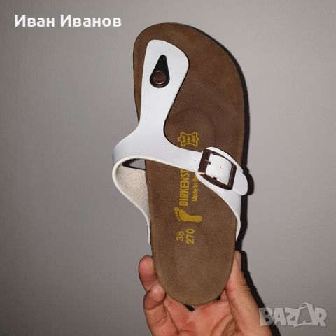 чехли Birkenstock Gizeh 0543761 Бял номер 38, снимка 9 - Чехли - 46542375