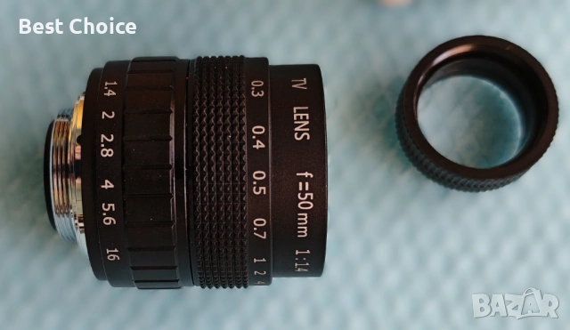 50-милиметров обектив за видеонаблюдение (CCTV Lens), снимка 4 - Обективи и филтри - 52775406