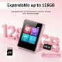 MP3 плейър с Bluetooth, 1.8" музикален плейър с тъчскрийн, 32GB карта, слушалки, розов, снимка 4