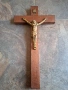 кръст разпятие Исус Христос дъб и бронз 32/3, снимка 2