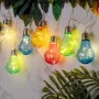 Соларен гирлянд с цветни висящи лампи Топла светлина 3.8м - 10 бр. S_1220603, снимка 1