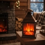 Лед камина - фенер, с ефект на тлеещи въглища, снимка 1
