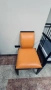 Почти съвсем нови 4 бр тапицирани, кожени оранжеви стола, снимка 1