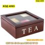 Кутия за чай с 9 отделения в цвят венге - КОД 4095