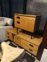 Арт Деко елегантни  мебели светъл боров фурнир и черни акценти, снимка 1