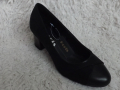 Обувки на ток, еко кожа, черни, код 654/ББ2/37, снимка 1 - Дамски обувки на ток - 44957390