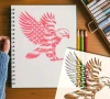 Орел тип Флаг Америка шаблон стенсил спрей за торта украса декор Scrapbooking, снимка 1