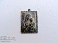 Стара малка бронзова икона на света Богородица, снимка 7
