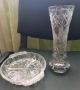 Кристална ваза и чиния за ядки , снимка 1