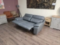 Италиански сив кожен диван тройка Lorenzo с ел. релакс механизъм, снимка 12