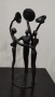 Винтидж декоративна статуетка "Три фигури" с модернистичен дизайн. Метал , снимка 1