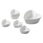 Луксозен комплект порцеланови купи със заоблен релеф - 7 части, снимка 5
