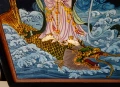 Японска картина богиня Guanyin,злато,релеф. , снимка 8