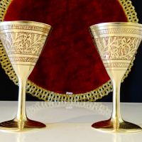 Бронзови чаши за ракия,орнаменти,клетъчен емайл., снимка 1 - Антикварни и старинни предмети - 45204563