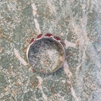 Сребърен пръстен с Рубини, снимка 2 - Пръстени - 45729449