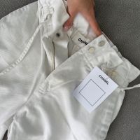 Бели дънки Шанел Chanel панталон дълъг бял, снимка 3 - Дънки - 45912810