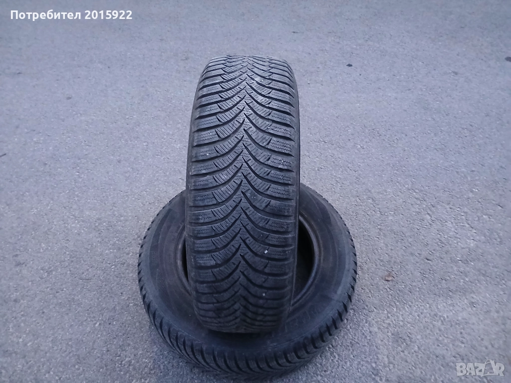 Зимни гуми 15цола Hankook-195/65/15-6.5мм-грайфер 2018година , снимка 1