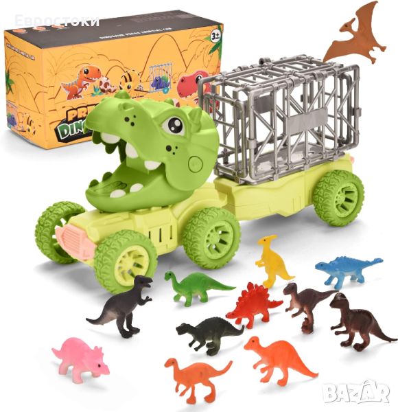 Fanbusa Камион динозавър с 12 мини динозавъра за момчета на възраст 3 години, снимка 1