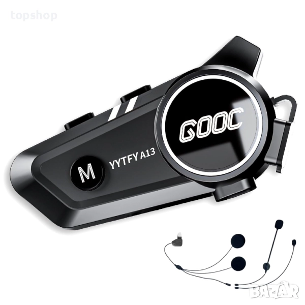 Нов интерком за каска YYTFY Мотоциклетни Bluetooth слушалки с гласов асистент, интерком слушалки..., снимка 1