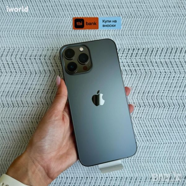 НОВ❗️iPhone 13 Pro Max ❗️Лизинг от 56лв/м ❗️ Graphite ❗️128гб ❗️черен графит, снимка 1