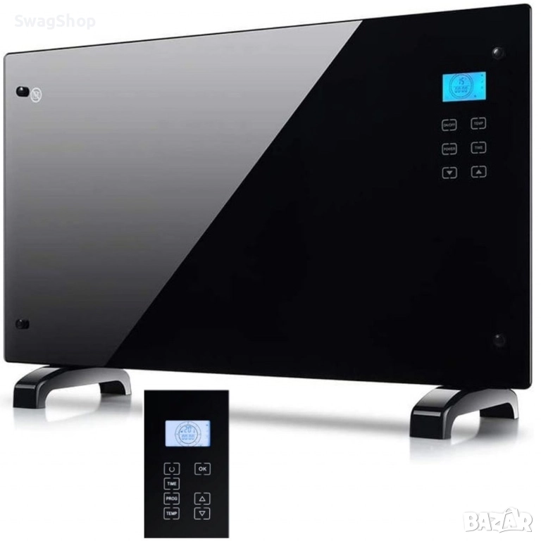 Електрически конвектор Heltes 2000W – Стилен и ефективен отоплителен уред с LCD дисплей и седмично п, снимка 1