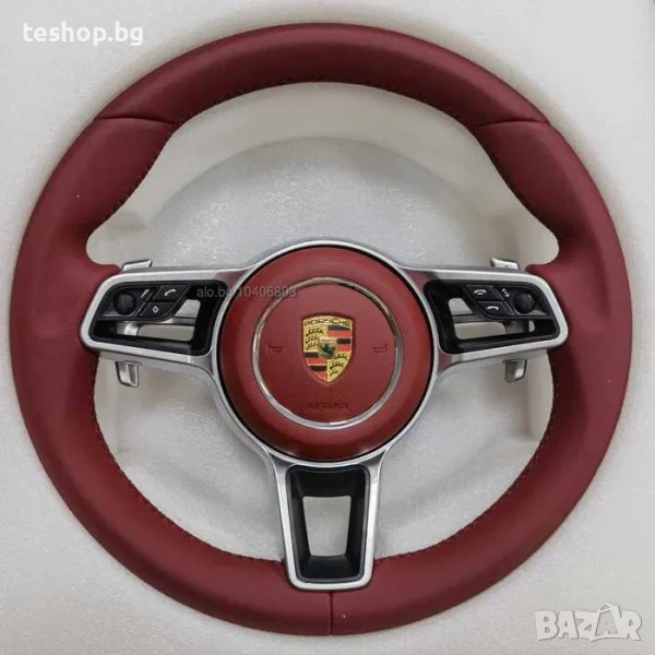 Спортен кожен/карбонов волан Porsche Panamera Cayenne Cayman Boxter911, снимка 1